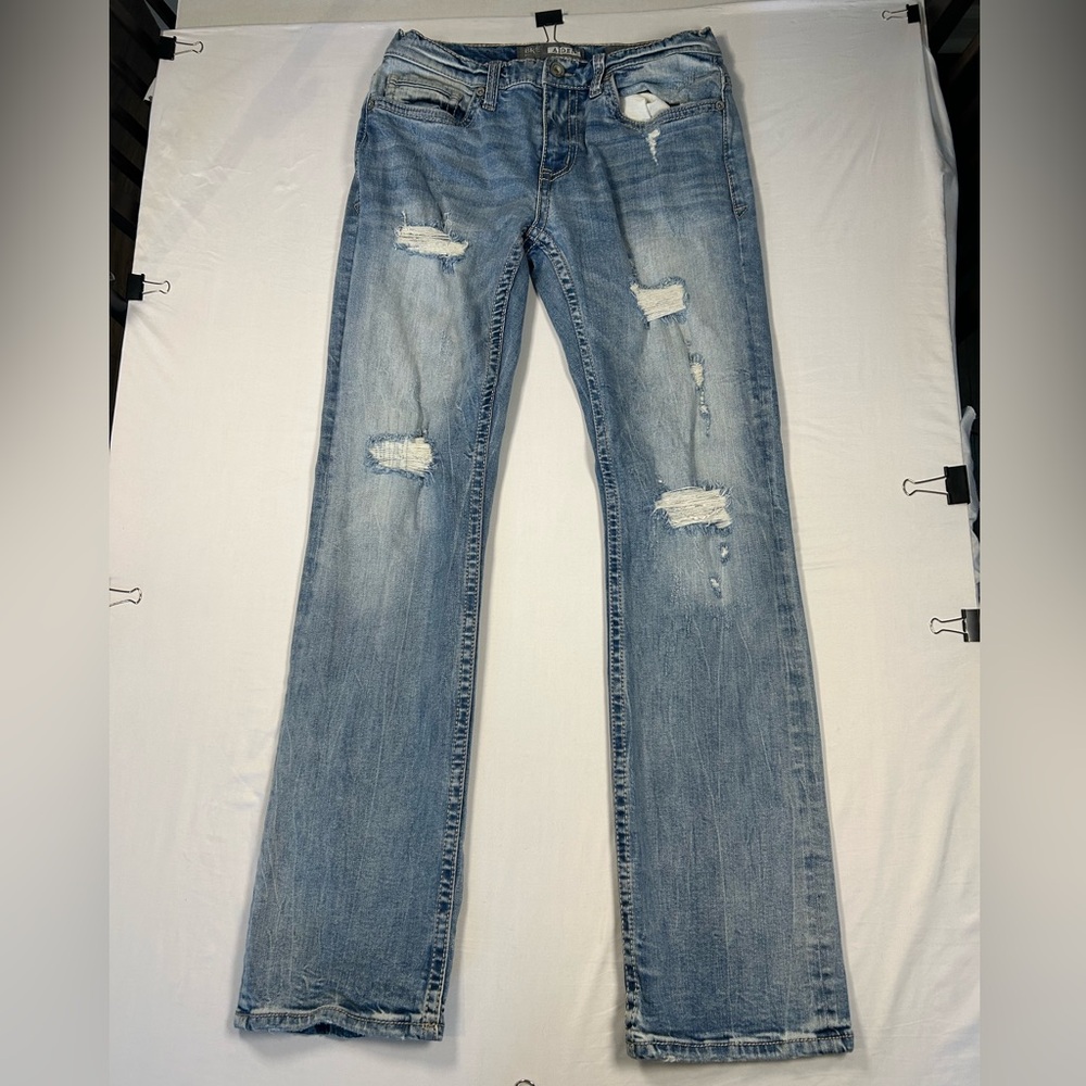 BKE Aiden Boot Stretch Distressed Jeans Mens 32L Medium Wash Denim Bootleg